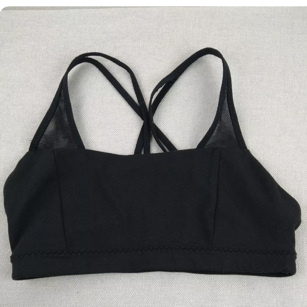 Athleta Women’s Sports Bra Black Strappy Activewear Athletic Athliesure Comfy -S - Picture 1 of 5